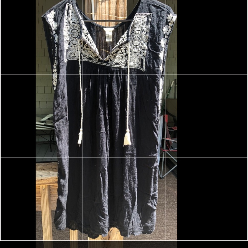 Black embroidered dress